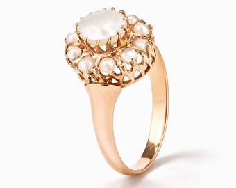Anello Oro Rosa 18Kt Perle Epoca | Antique 18K Rose Gold Pearl Ring | Antiker Ring Rosegold Perlen 18Kt