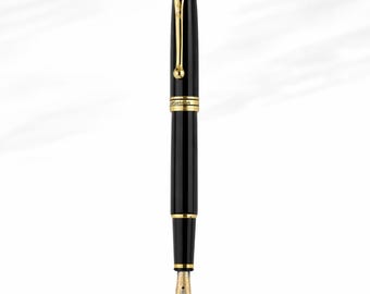 Aurora 88 Vintage Fountain Pen 14K Gold Nib Black Resin | Design Marcello Nizzoli Made in Italy Iconic Italian Pen