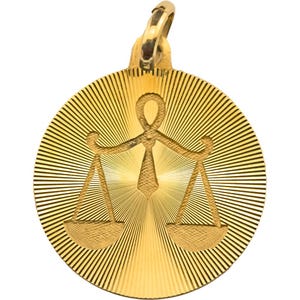 750 Gold Pendant - Libra Zodiac Sign