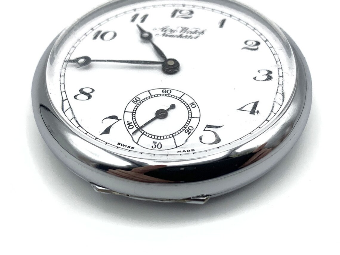 Vintage Pocket Watch Brand Aero Watch Neuchâtel Swiss Made Etsy