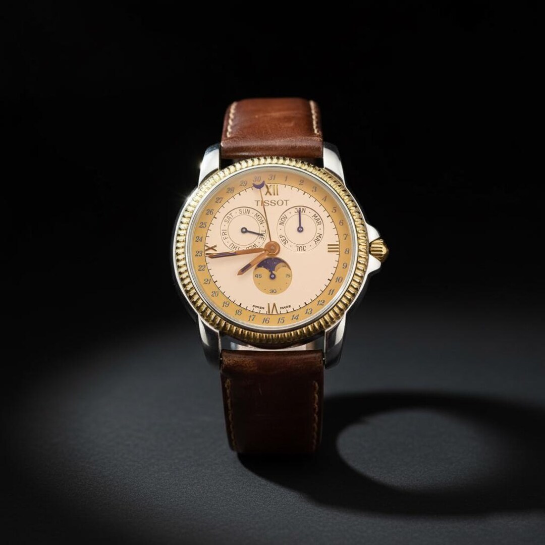 ティソ 1990年代 - ムーンフェイズと日付表示付きクォーツ