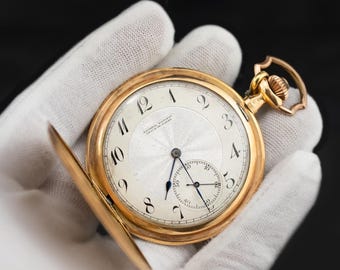 Antike Taschenuhr National Watch Co – 18K Goldgehäuse, Sammlerstück aus der Epoche