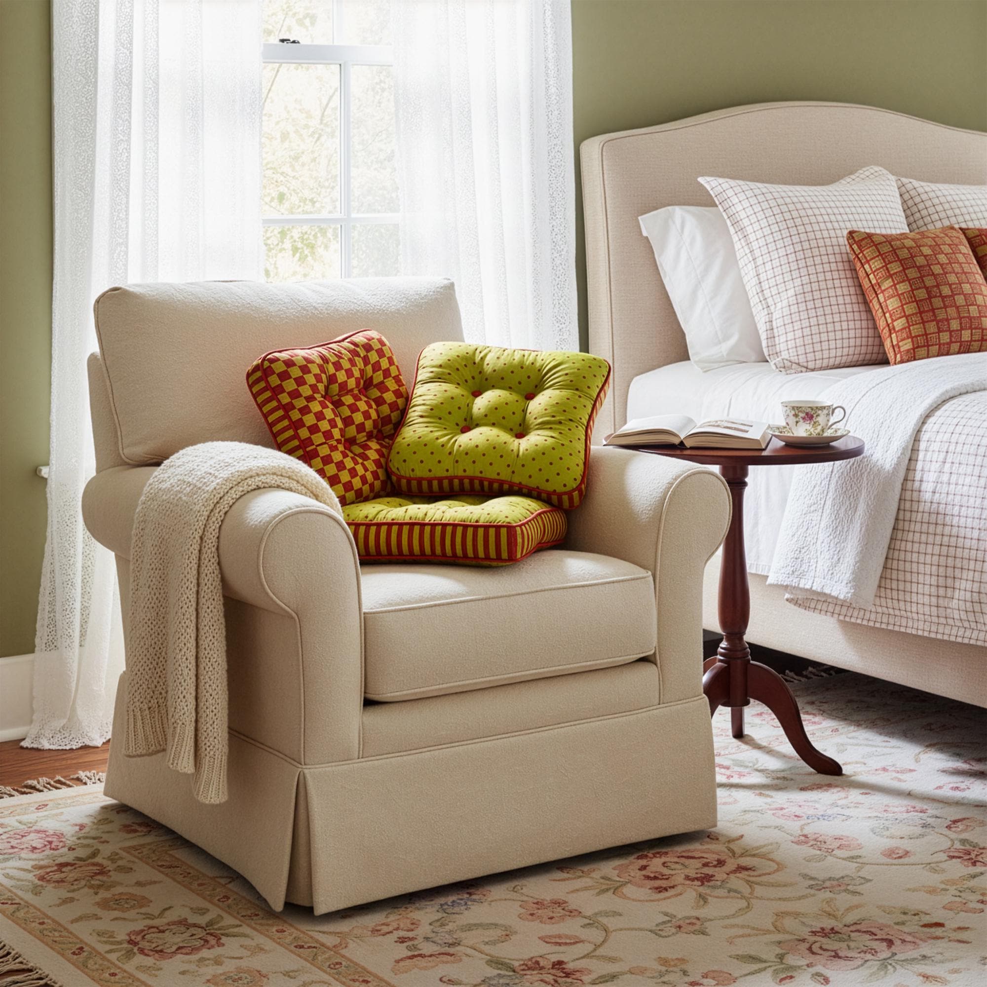 McKenzie-Childs ビーズ　クッション Set of 4 Mackenzie-childs “orchard Check” Pillows – Decorative