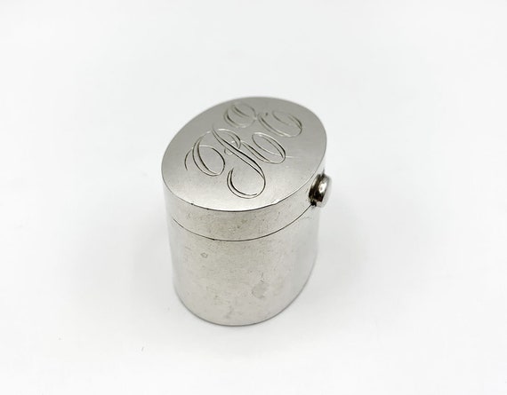 Scatola Porta Pillole Vintage Argento Antique Sterling Silver Gilt Pill  Box-snuff Box 
