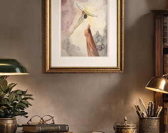 Salvador Dali La Croce di Marte Paradiso Divine Comedy Original Woodcut 1960 33x26 cm