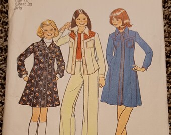 Little Girls Pants and Unlined Jacket Simplicity 7991 Vintage Sewing Pattern Size 3-4 Breast 22-23 UNCUT