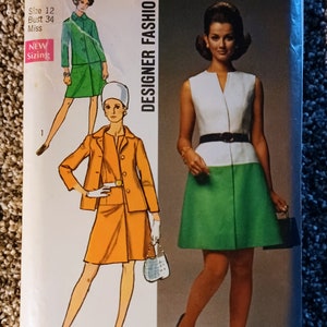 Simplicity 8691 Pattern Dress and Jacket Miss Size 12 (1970)