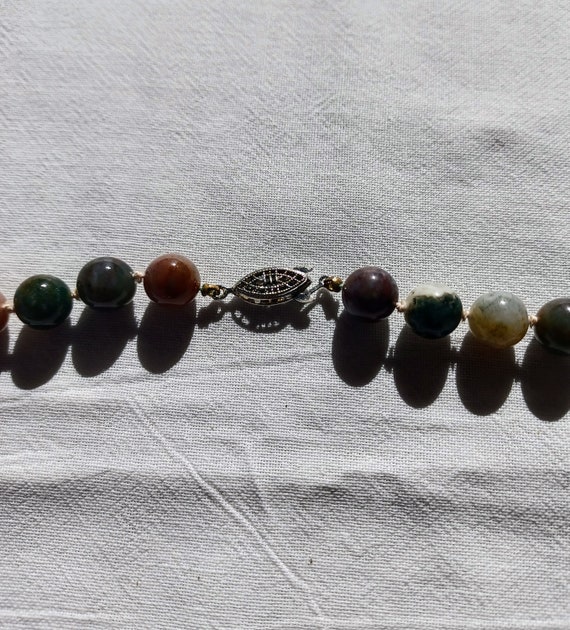 Multi-Colored Fancy Jasper 10 mm Beaded Necklace … - image 4