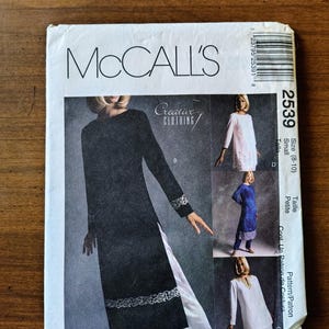 CLEARANCE Vintage McCalls 2539 Pattern Tunic in Two Lengths and Pull on Pants Miss Size Sm 8-10 Uncut