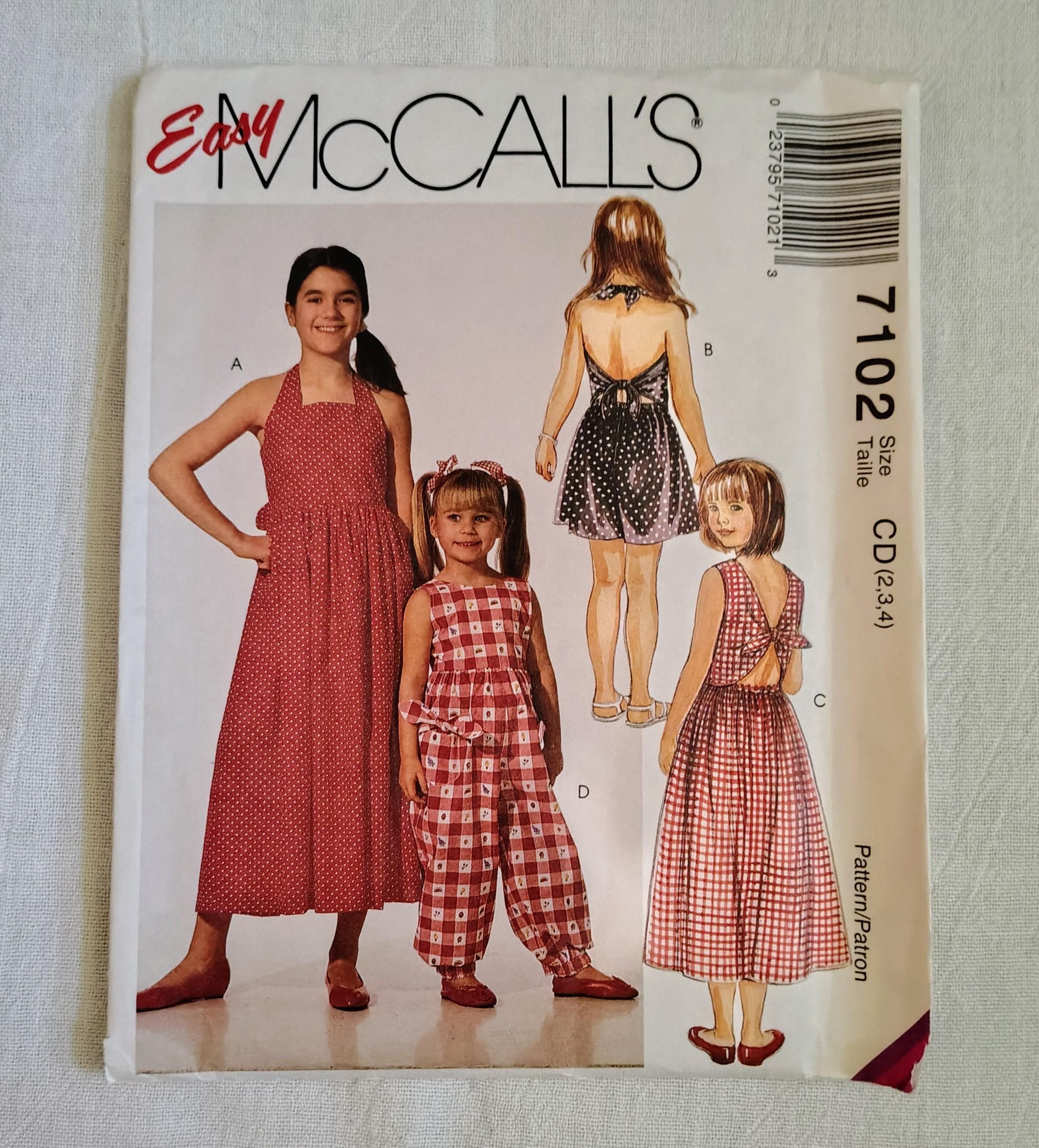 Simplicity 7102 Pattern Vintage Mccalls 7102 Sewing Pattern: Children's Dress, Jumper, Romper ...