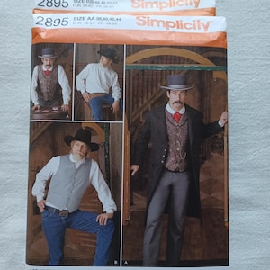 Simplicity 2895 Frock Coat Pattern: Men&#39;s Western Wear, Uncut