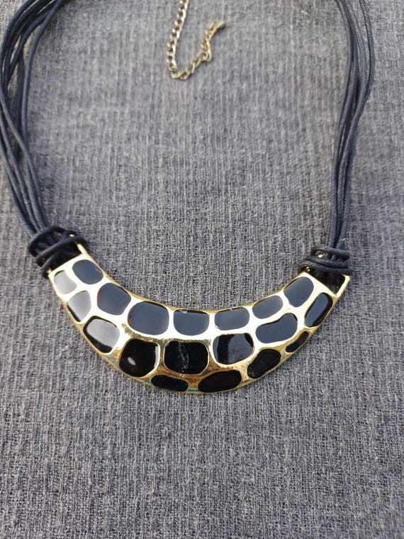 Giraffe Print 5-Piece Jewelry Set, Gold Plated En… - image 2