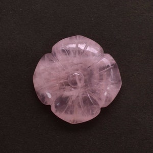 Natural Rose Quartz Flower Carving, Rose Carve Stone, Pink Flower Gemstone, Hand Carving, Gift For Her Gemstone Size 41 x 41 x 9 MM Approx.
