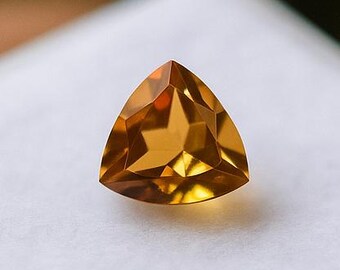 Natural Citrine Cut Gemstone, Triangle Shape,  Unique Faceted Loose Stone, Genuine Yellow Citrine, Statement Jewelry Gemstone.