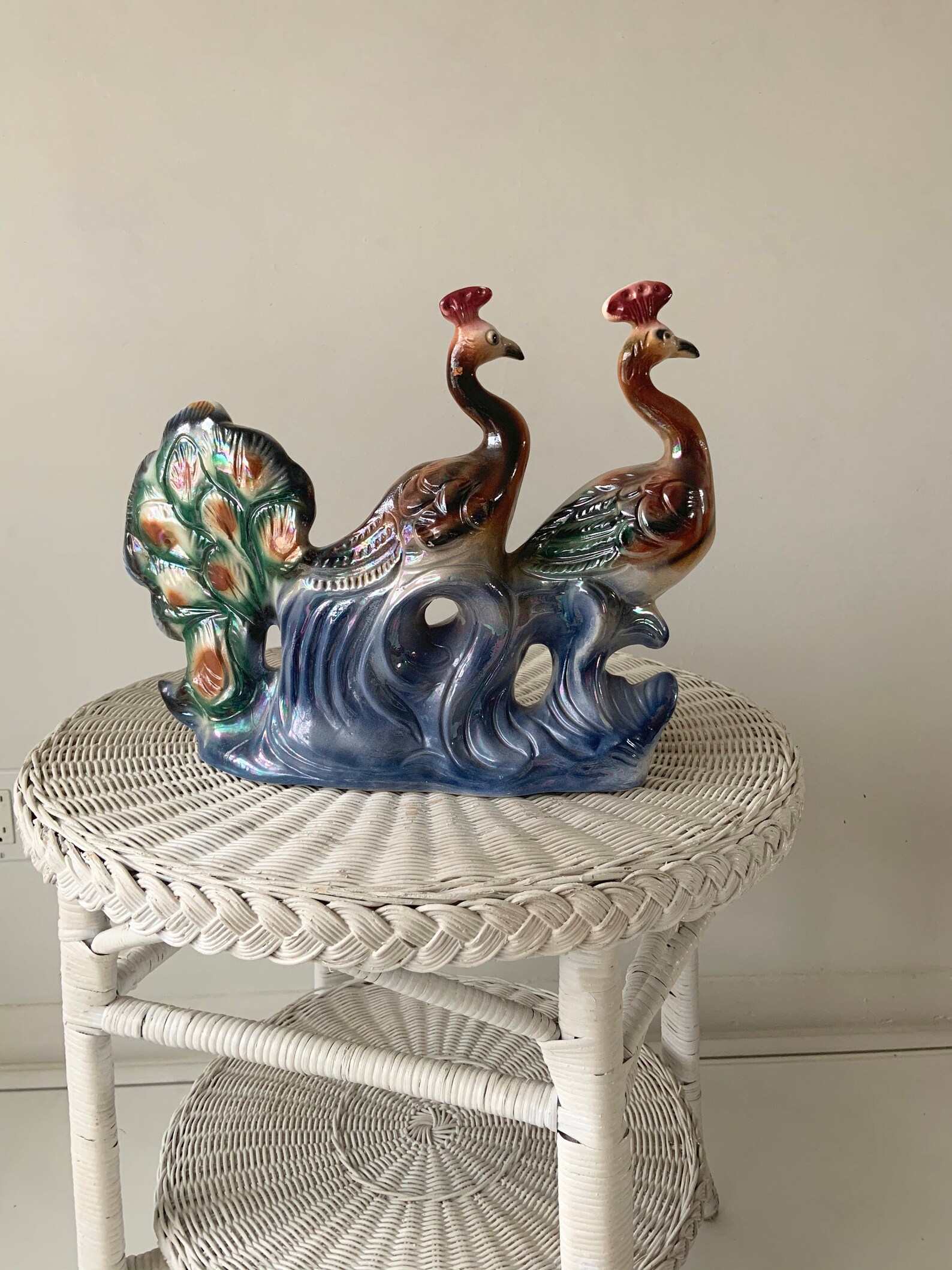 KITSCH PEACOCK SCULPTURE Vintage Large Peacock Statue Etsy