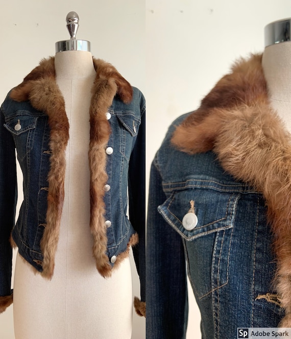 jean coat with fur