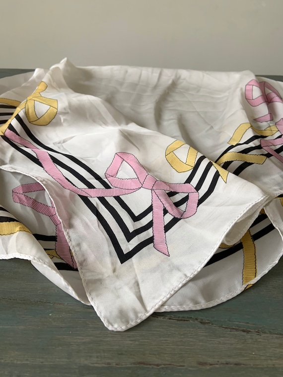 Vintage Satin Neck Scarf | Pink Square Scarf | Ha