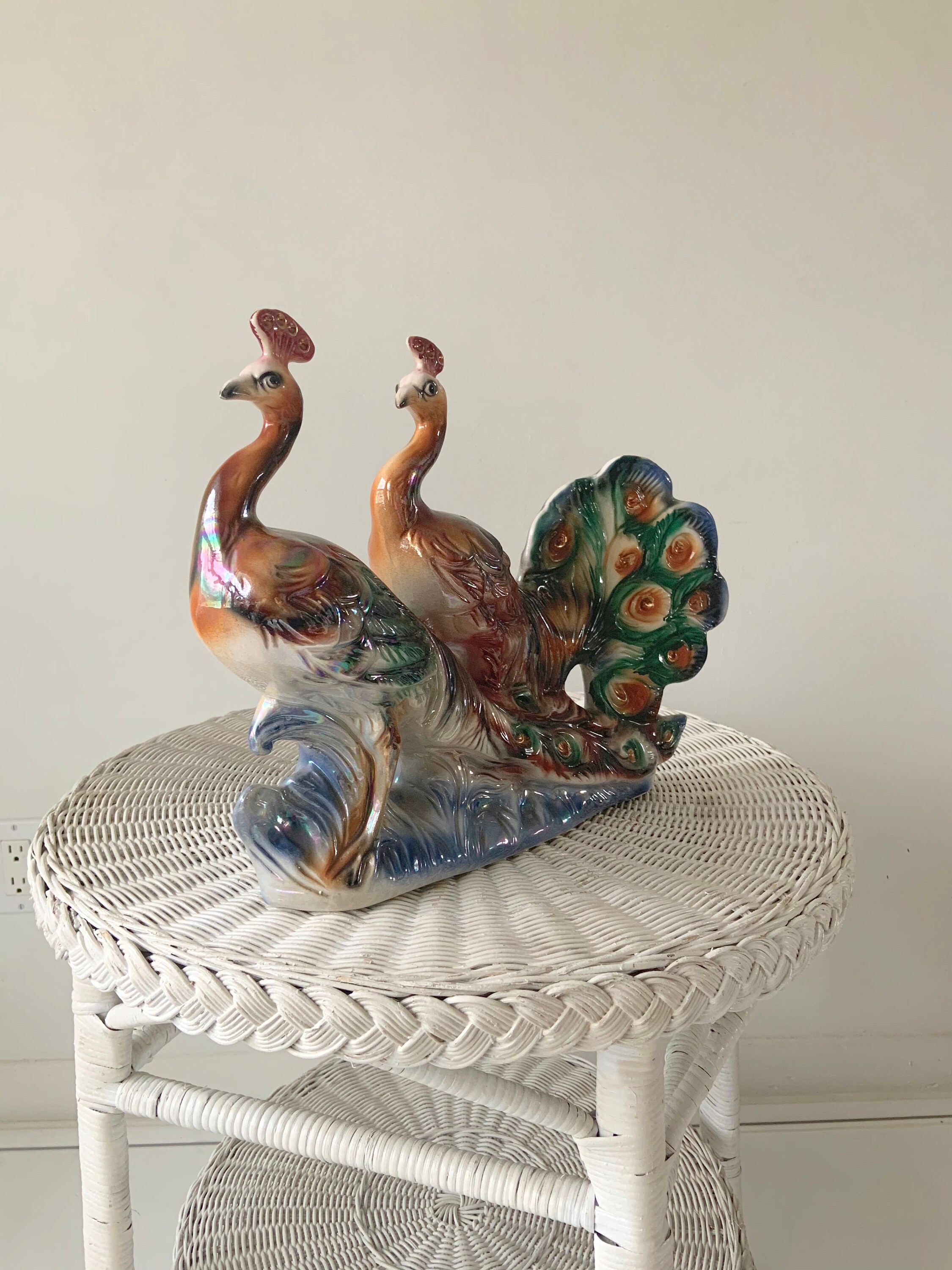 KITSCH PEACOCK SCULPTURE Vintage Large Peacock Statue Etsy
