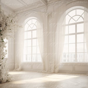 Maternità, Sfondo digitale, Sfondo digitale, Sovrapposizione, Modello, ragazza, stanza, floreale, crema, bianco, romantico, fiori