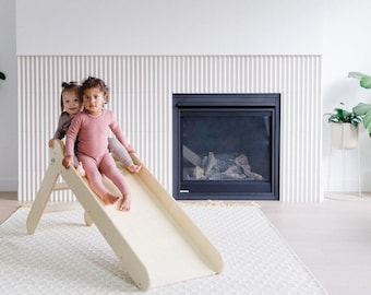 Kids Wooden Indoor Slide, Toddlers Montessori Activity Gym, Wooden Folding Slide For Toddler, First Year Gift For Boy / Girl, Toy At Home