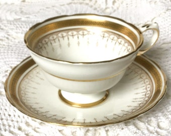 Elegant vintage china cup and saucer set by Grosvenor China