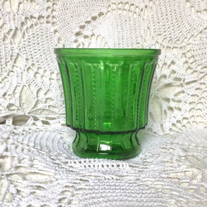Vintage Emerald Green Glass Planter Vase: Fluted Bead Design