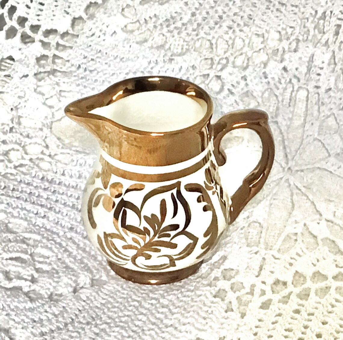 copper lustre creamer Wade Heath Potteries England Etsy