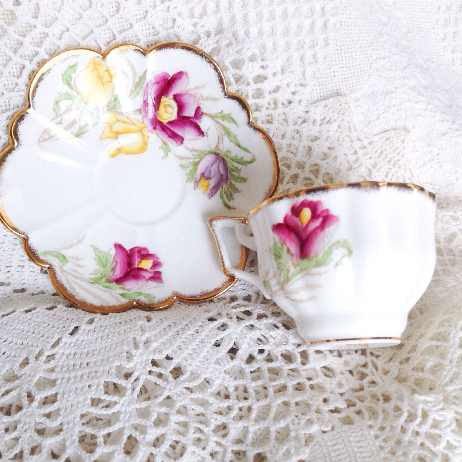Fine Bone China teacup and saucer set Salisbury Etsy