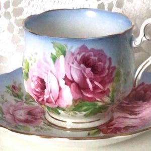 Vintage Royal Albert Bone China Cup and Saucer: Pink Roses, Gold Trim