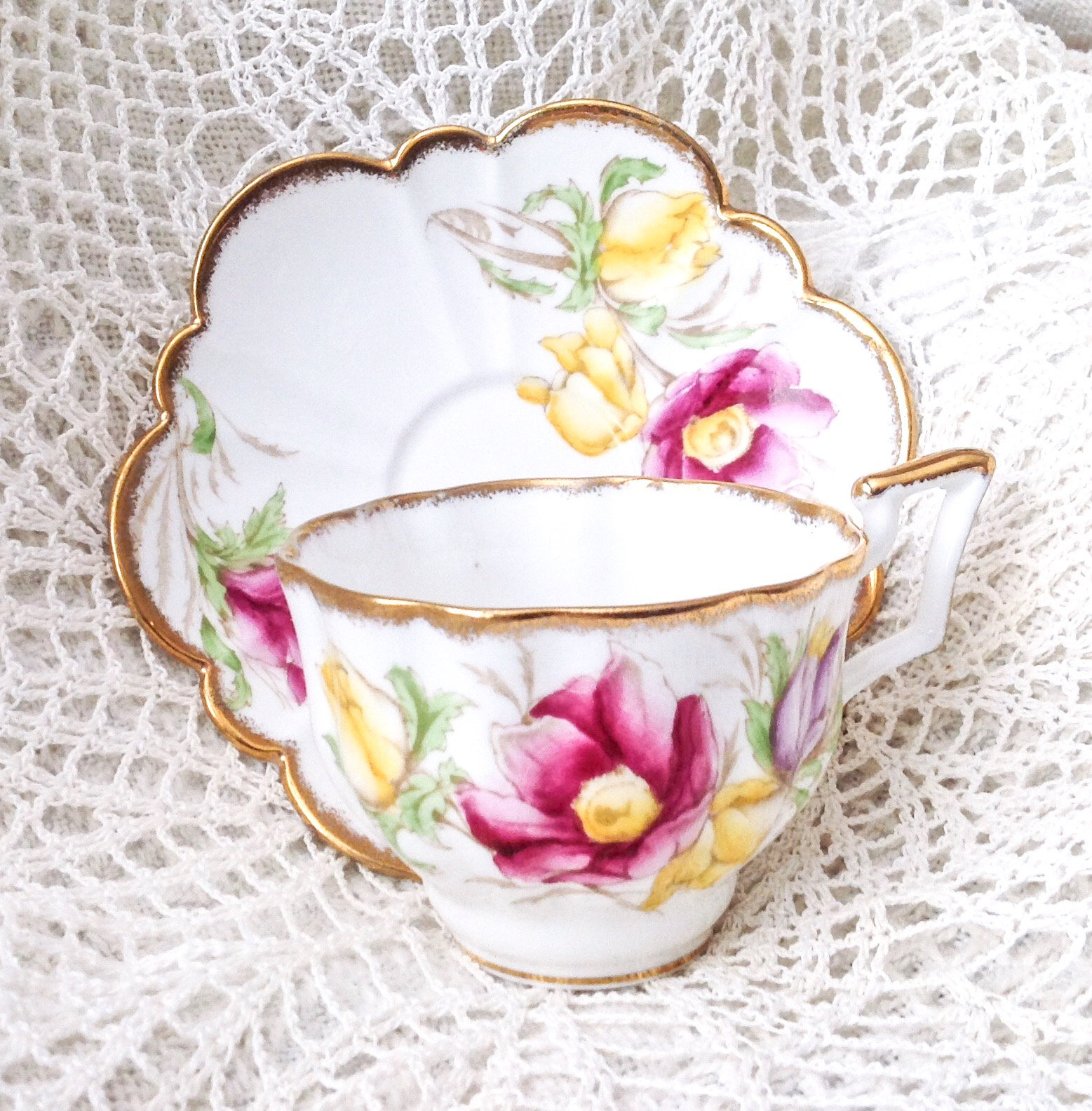Fine Bone China teacup and saucer set Salisbury Etsy