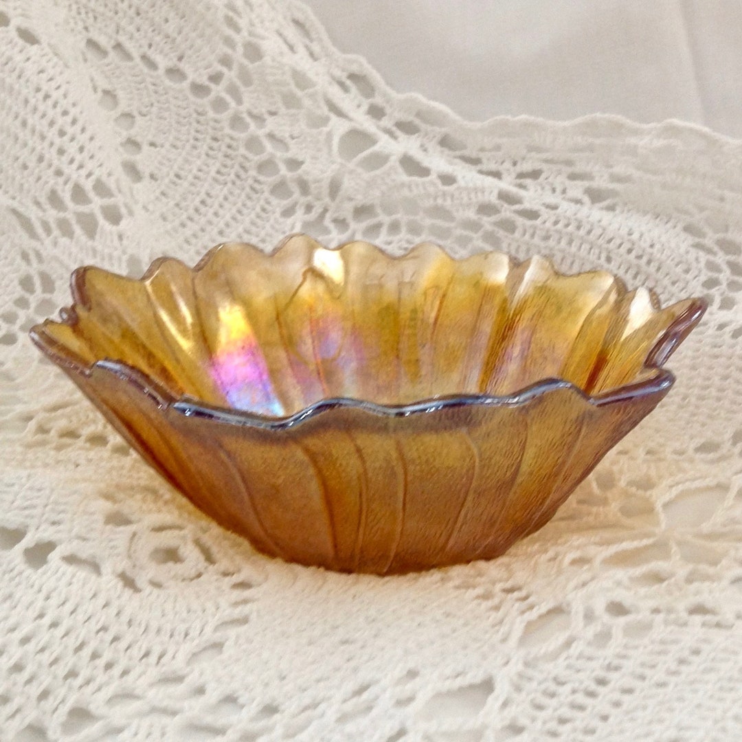 Pot à crème en verre vintage Carnaval impérial ambré et sucre - Canada