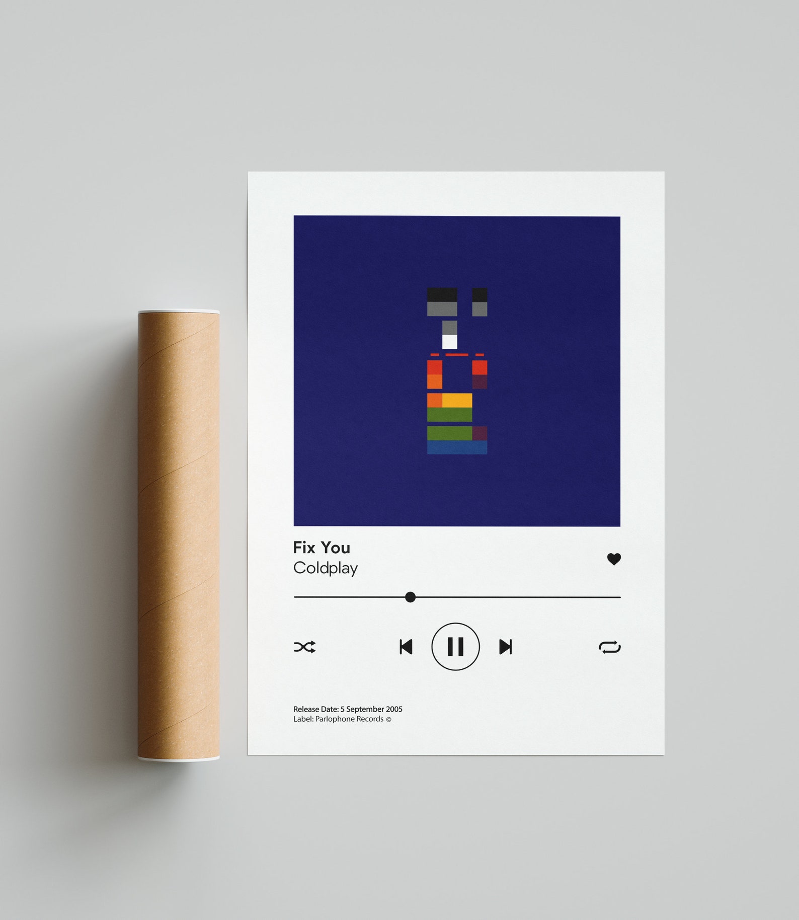 Fix You Coldplay Spotify Poster Print Music Poster Print Etsy