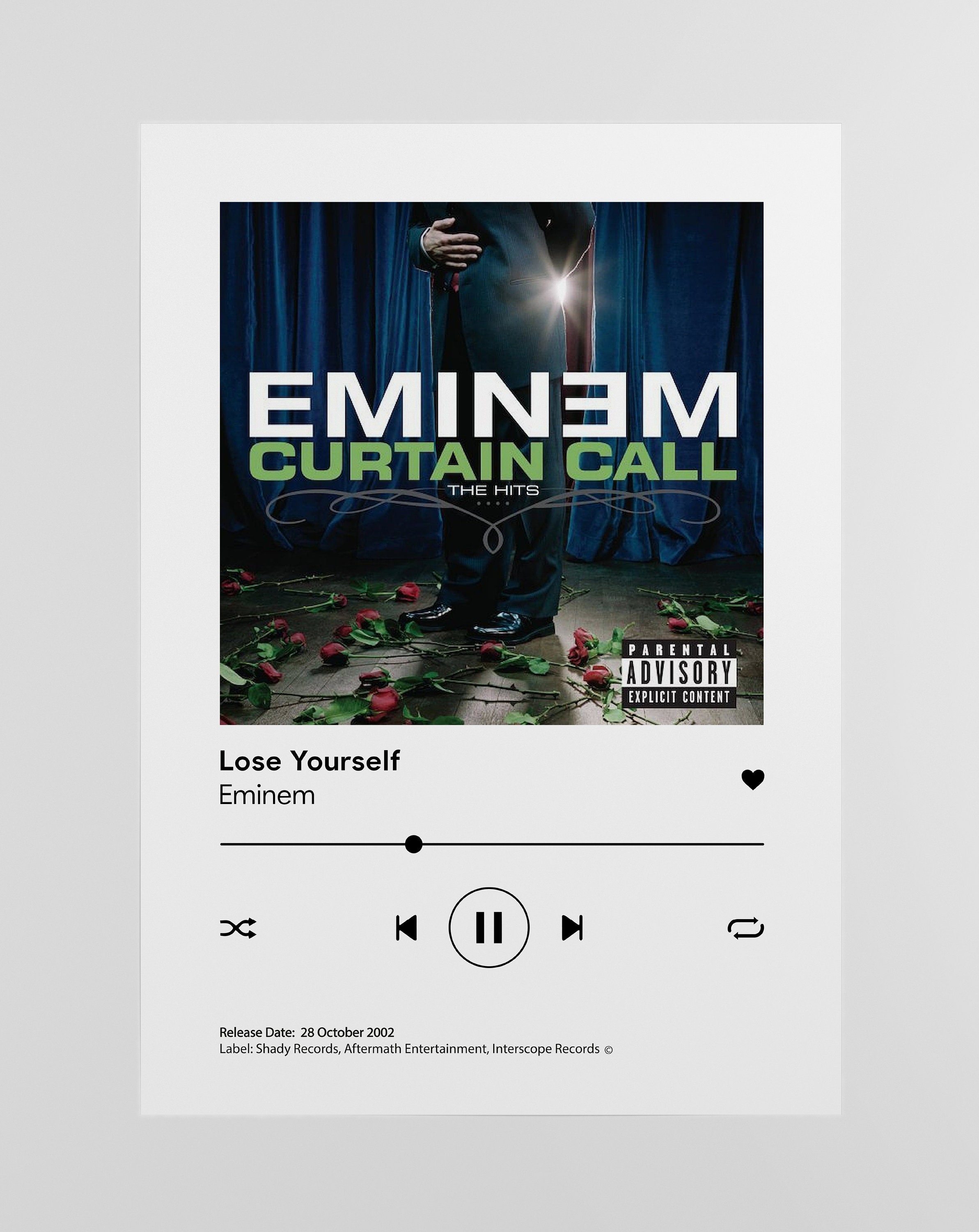 Lose Yourself Eminem Spotify Poster Print Music Poster | Etsy