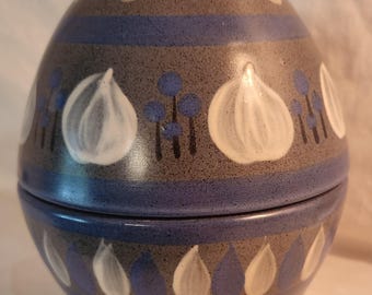Bjerre Denmark Pottery Hand Painted Egg