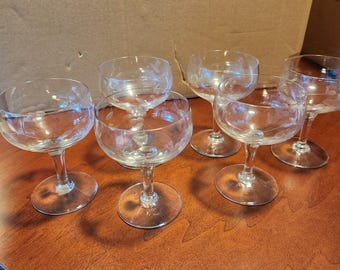 Princess House Etched Coup Glasses- Set of 6