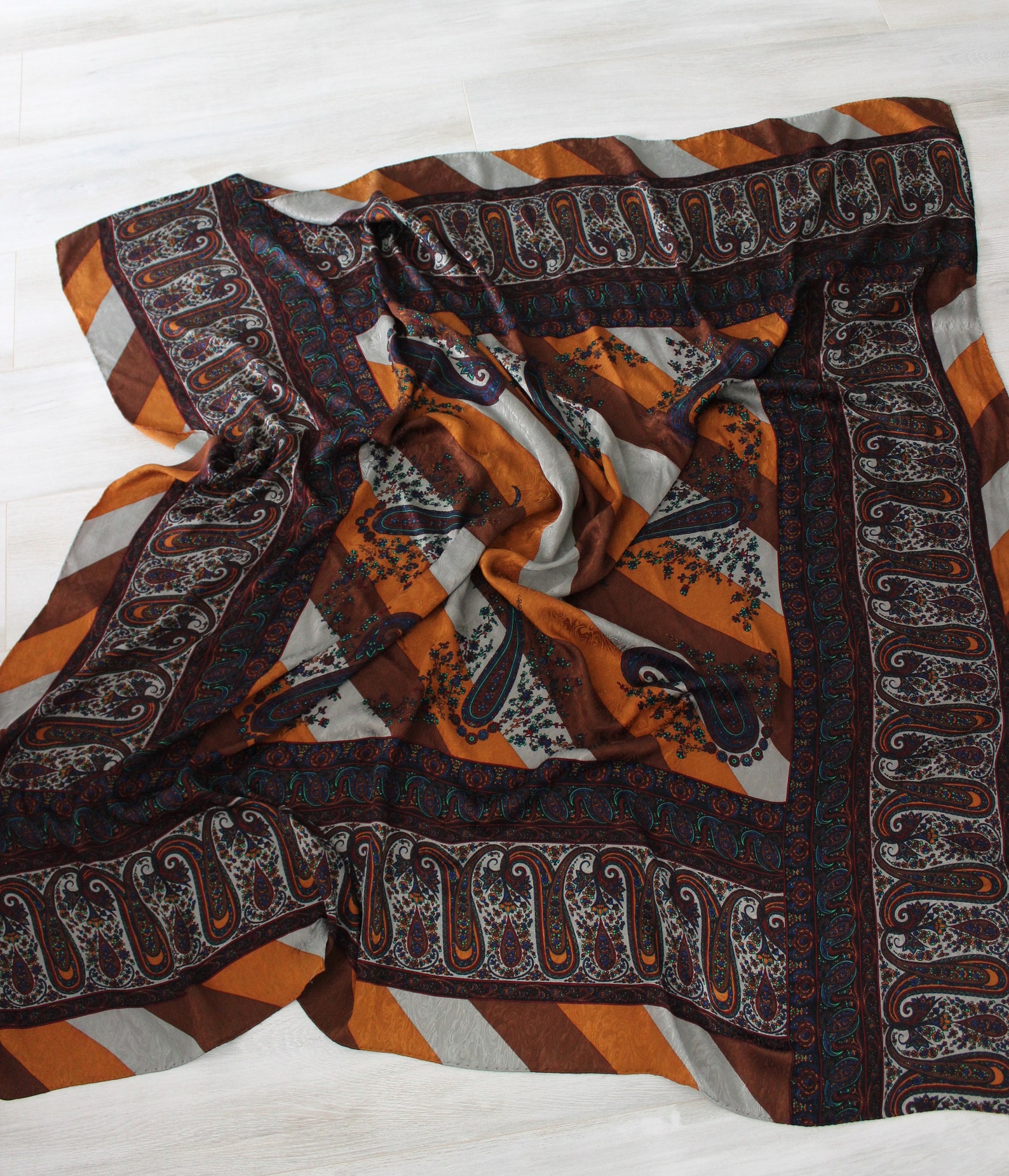 Fendi big silk vintage scarf made in Italy | Etsy
