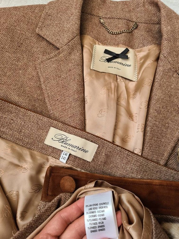 Blumarine vintage wool suit, jacket skirt - image 7
