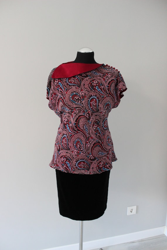 Escada silk vintage blouse, Paisley art