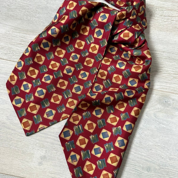 Vintage silk red ascot tie