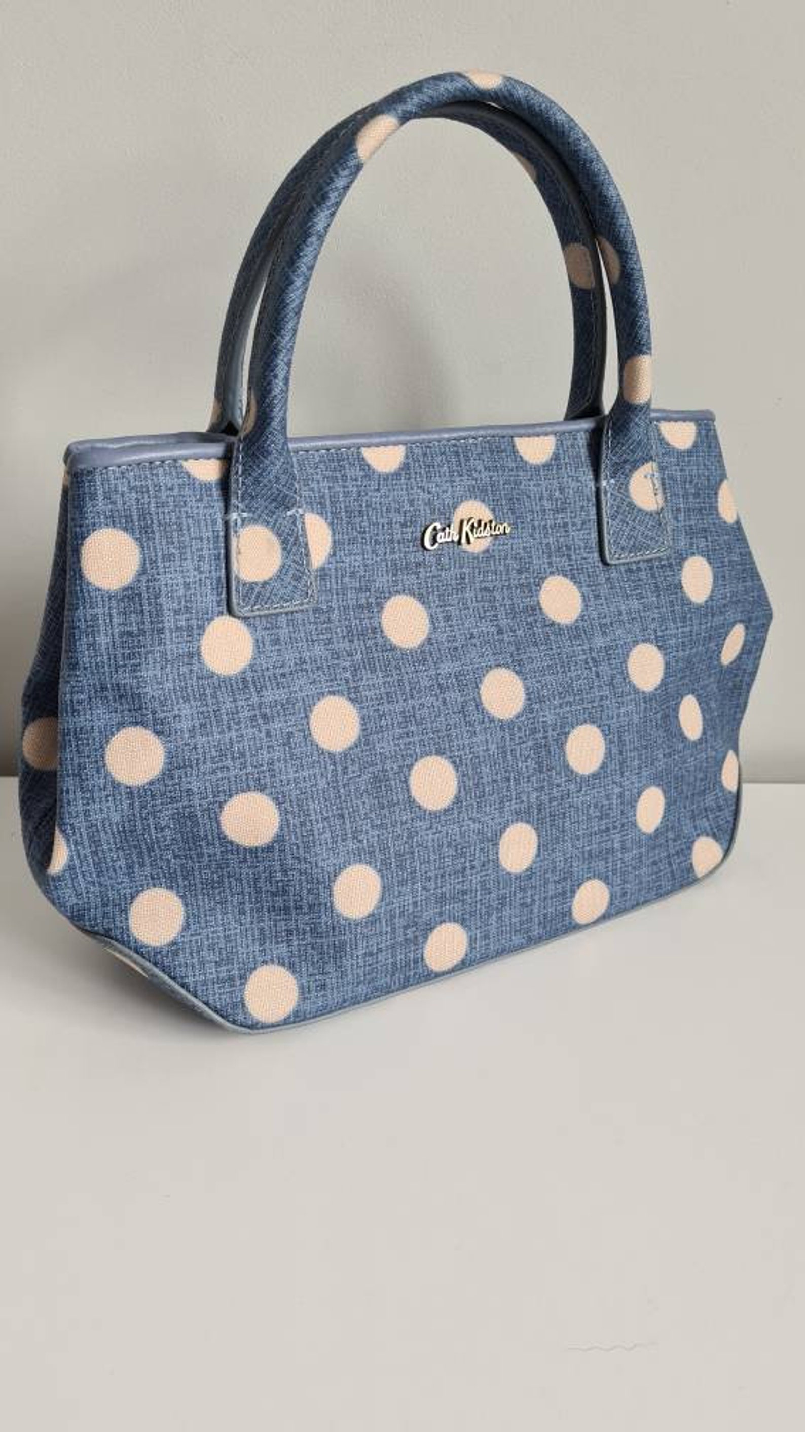 Cath Kidston Blue Polka Dot Bag Etsy