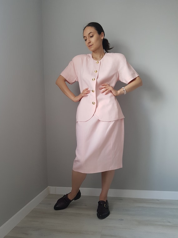 Jacques Fath vintage pink suit, Paris