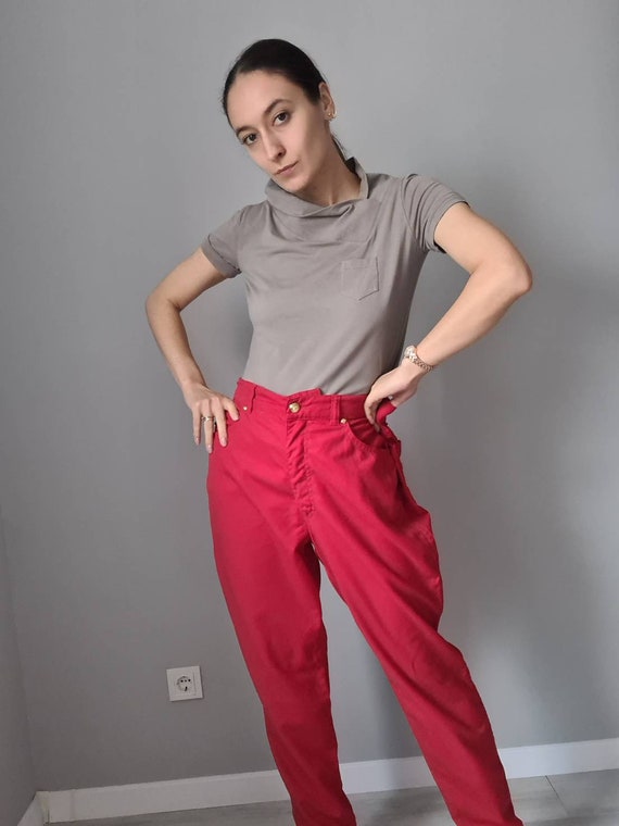 Escada Margaretha Ley Red Vintage Pants 