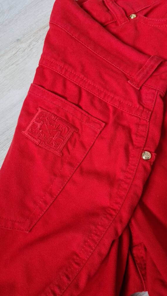Escada Margaretha Ley Red Vintage Pants 