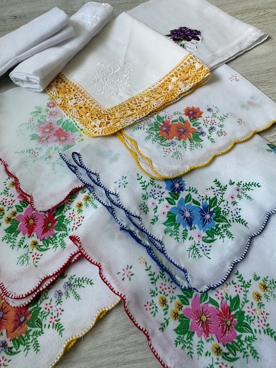 Lot of ten vintage cotton handkerchiefs, set of 10 - image 2