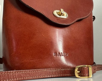 Bally leather vintage brown crossbody bag