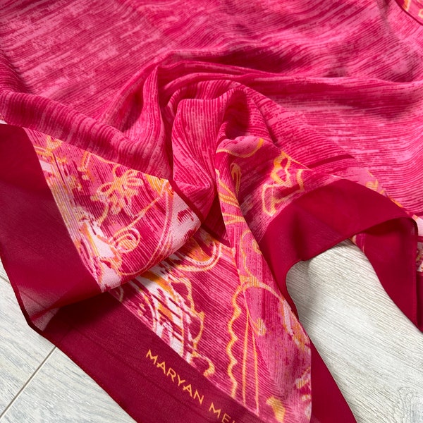 Silk Maryan Mehlhirn vintage red pink scarf