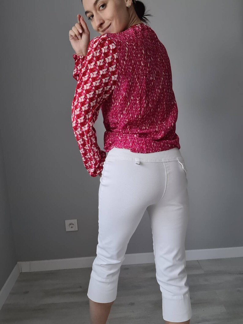Trussardi vintage white capri pants imagem 2