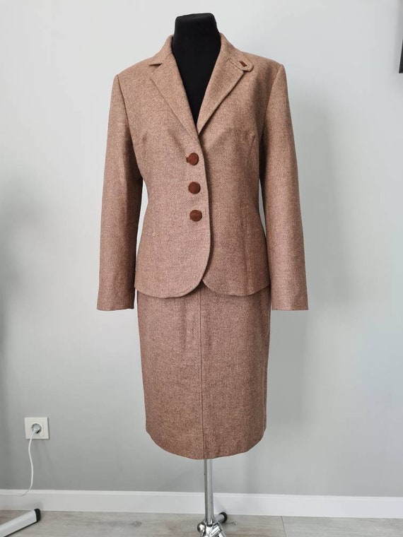 Blumarine vintage wool suit, jacket skirt - image 2
