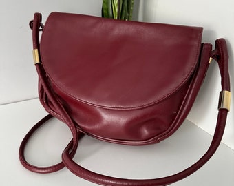 Lanvin vintage leather burgundy bag, crossbody