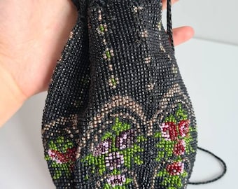 Antique beaded handmade purse